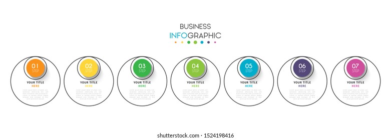 Business infographic. Timeline visualization infographic with steps, options, or number. Vector