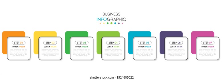 Business infographic. Timeline visualization infographic with steps, options, or number. Vector Template