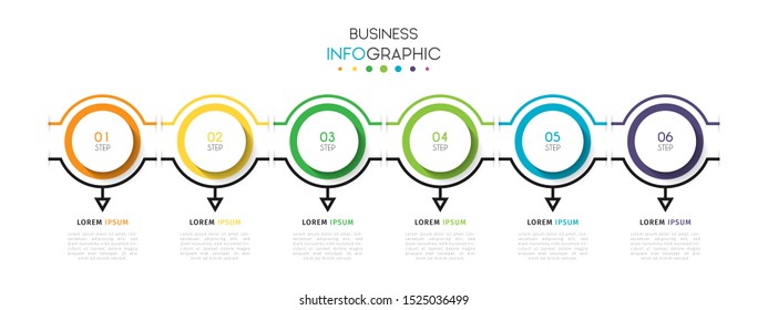Business infographic. Timeline visualization infographic with steps, options, or number. Vector Template