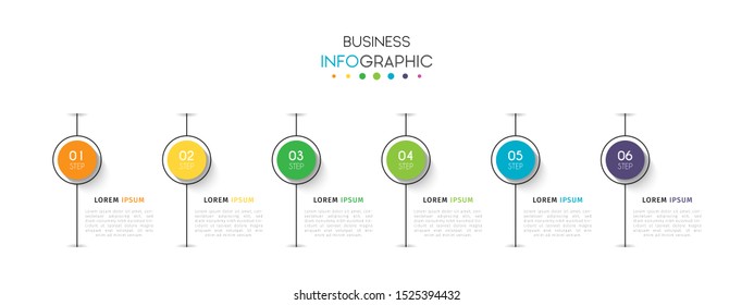 Business infographic. Timeline visualization infographic with steps, options, or number. Vector Template