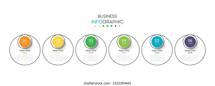 Business infographic. Timeline visualization infographic with steps, options, or number. Vector Template