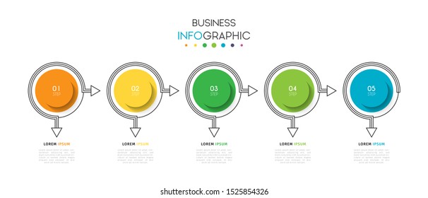 Business infographic. Timeline visualization infographic with steps, options, or number. Vector Template