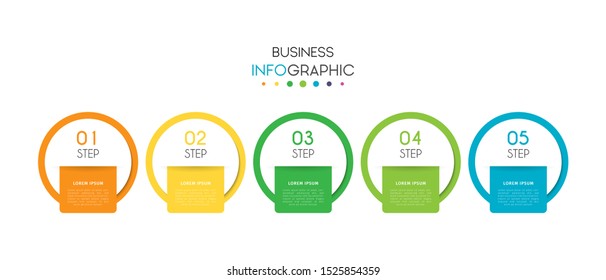Business infographic. Timeline visualization infographic with steps, options, or number. Vector Template