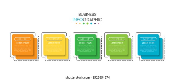 Business infographic. Timeline visualization infographic with steps, options, or number. Vector Template