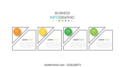 Business infographic. Timeline visualization infographic with steps, options, or number. Vector Template