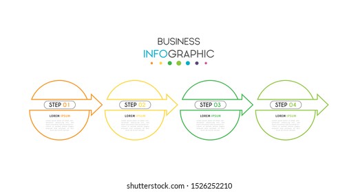 Business infographic. Timeline visualization infographic with steps, options, or number. Vector Template