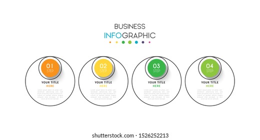 Business infographic. Timeline visualization infographic with steps, options, or number. Vector Template