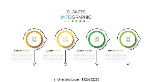 Business infographic. Timeline visualization infographic with steps, options, or number. Vector Template
