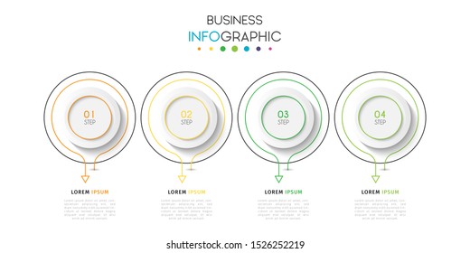 Business infographic. Timeline visualization infographic with steps, options, or number. Vector Template