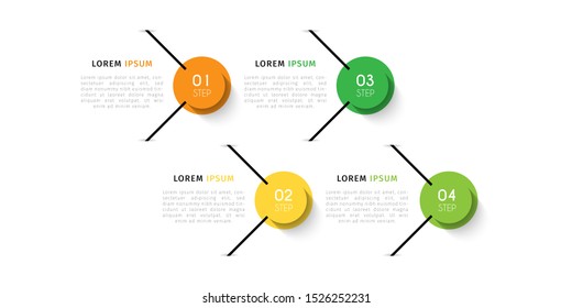 Business infographic. Timeline visualization infographic with steps, options, or number. Vector Template