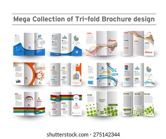 Business Infographic Tri-fold Brochure Design Bundle.