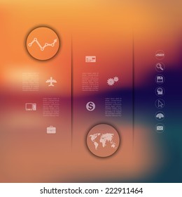 business infographic with unfocused background