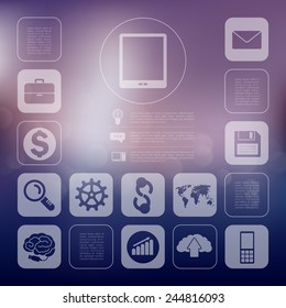 business infographic with unfocused background
