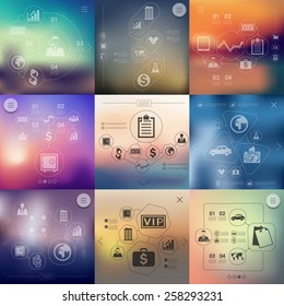 infográfico de negócios com plano de fundo sem foco