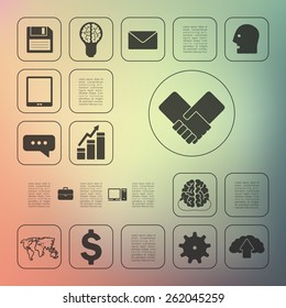 business infographic with unfocused background