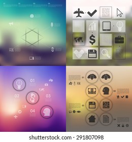 business infographic with unfocused background