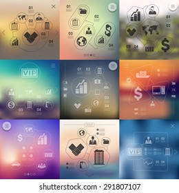 business infographic with unfocused background