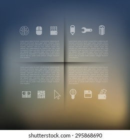 business infographic with unfocused background