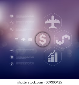 business infographic with unfocused background