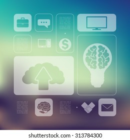 business infographic with unfocused background