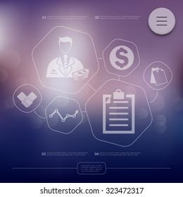 business infographic with unfocused background