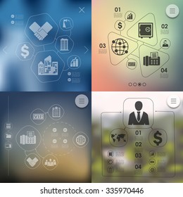 business infographic with unfocused background