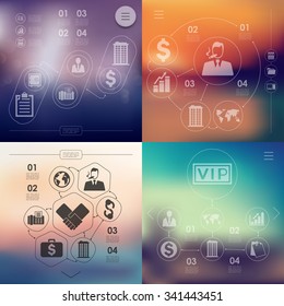 business infographic with unfocused background