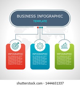 Business Infographic Vector With 3 Steps. Presentation, Connection, Information, Strategy, Technology,
Brainstorm, Education, Marketing, Creative, Growth, Column,
Abstract, Stairs, Learn, Project, 