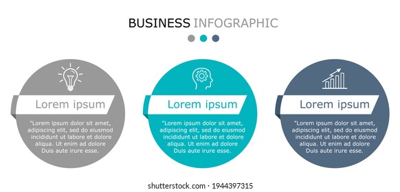 Business infographic Vector with 3 steps. Used for presentation,information,education,connection,marketing,
project,strategy,technology,learn,brainstorm,creative,growth,abstract,stairs,idea,text,work.