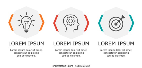 Vector de infografía empresarial con 3 pasos.