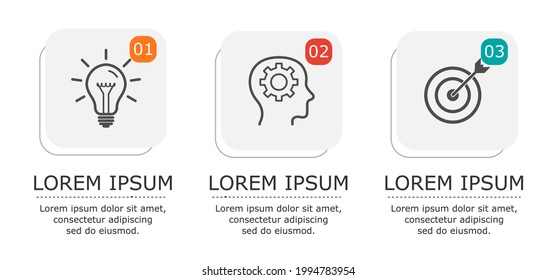 Business-Infografik-Vektorgrafik mit 3 Schritten.