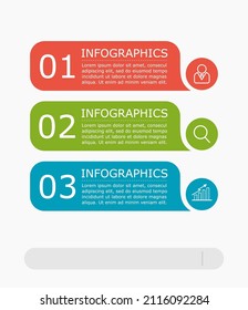 Vector de infografía empresarial con 3 pasos.