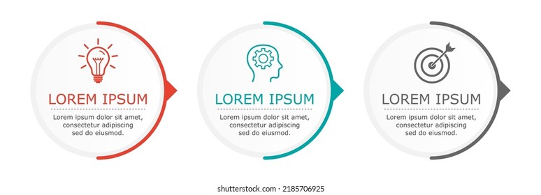 Business-Infografik-Vektorgrafik mit 3 Schritten.