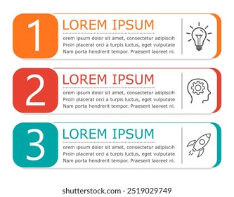 Vetor infográfico de negócios com 3 etapas.