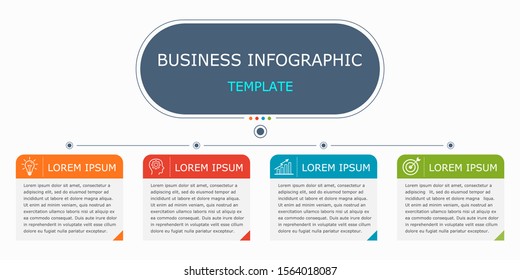 Business infographic Vector with 4 steps.