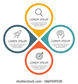 Business infographic Vector with 4 steps. Used for presentation,information,education,connection,marketing,
project,strategy,technology,learn,brainstorm,creative,growth,abstract,stairs,idea,text,work.