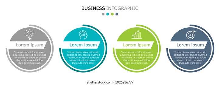 Business infographic Vector with 4 steps. Used for presentation,information,education,connection,marketing,
project,strategy,technology,learn,brainstorm,creative,growth,abstract,stairs,idea,text,work.