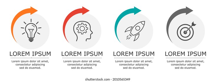 Business infographic Vector with 4 steps. Used for presentation,information,education,connection,marketing,
project,strategy,technology,learn,brainstorm,creative,growth,abstract,stairs,idea,text,work.
