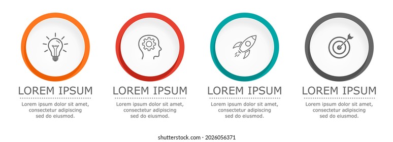 Business infographic Vector with 4 steps. Used for presentation,information,education,connection,marketing,
project,strategy,technology,learn,brainstorm,creative,growth,abstract,stairs,idea,text,work.
