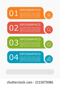 Vector de infografía empresarial con 4 pasos.