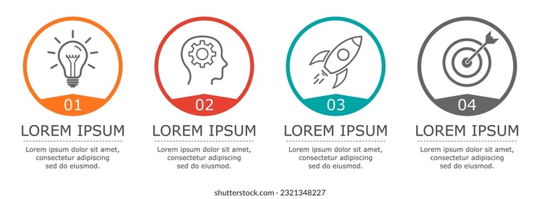 Business infographic Vector with 4 steps.