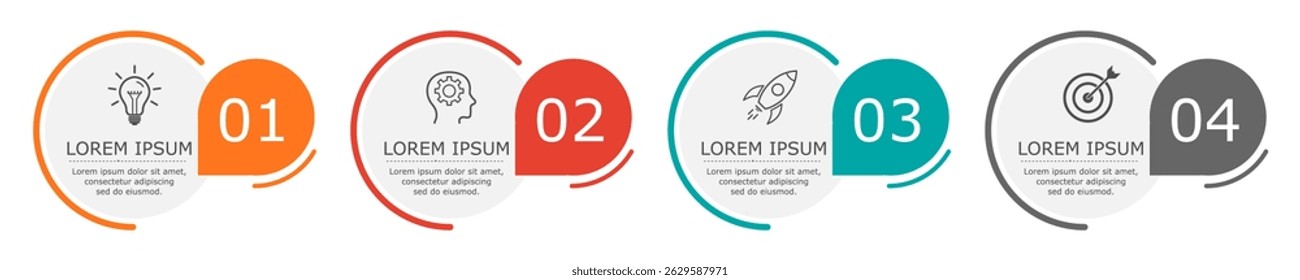 Business infographic Vector with 4 steps. Used for presentation,information,education,connection,marketing,
project,strategy,technology,learn,brainstorm,creative,growth,abstract,stairs,idea,text,work.