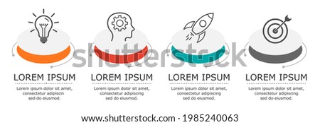 Business infographic Vector with 4 steps. Used for presentation,information,education,connection,marketing,
project,strategy,technology,learn,brainstorm,creative,growth,abstract,stairs,idea,text,work.