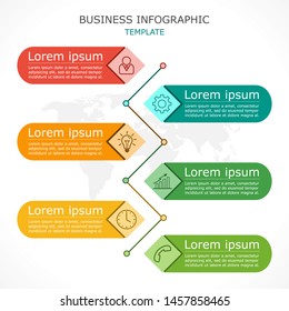 Business infographic Vector with 5 steps. Used for presentation, information, technology, website, work.