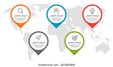 Business-Infografik-Vektorgrafik mit 5 Schritten.
