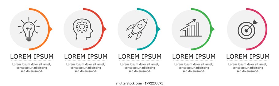 Business infographic Vector with 5 steps. Used for presentation,information,education,connection,marketing,
project,strategy,technology,learn,brainstorm,creative,growth,abstract,stairs,idea,text,work.