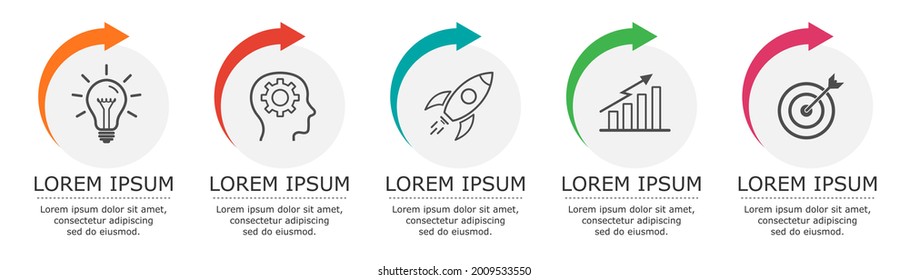 Business infographic Vector with 5 steps. Used for presentation,information,education,connection,marketing,
project,strategy,technology,learn,brainstorm,creative,growth,abstract,stairs,idea,text,work.