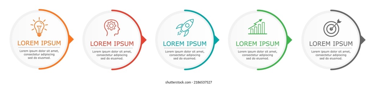 Business infographic Vector with 5 steps. Used for presentation,information,education,connection,marketing,
project,strategy,technology,learn,brainstorm,creative,growth,abstract,stairs,idea,text,work.