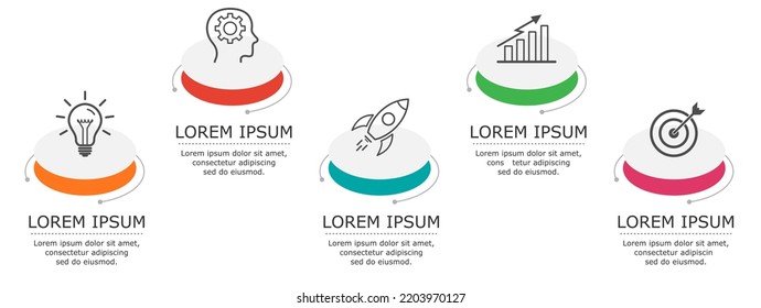 Business infographic Vector with 5 steps. Used for presentation,information,education,connection,marketing,
project,strategy,technology,learn,brainstorm,creative,growth,abstract,stairs,idea,text,work.