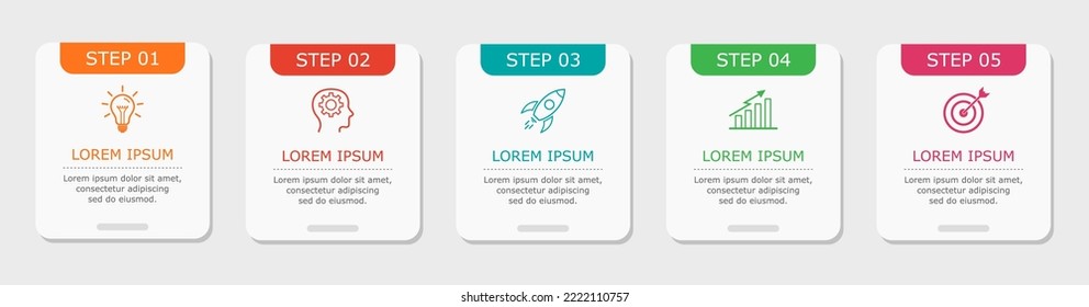 Business infographic Vector with 5 steps. Used for presentation,information,education,connection,marketing,
strategy,technology,learn,creative,growth,stairs,idea,flow,mobile,smartphone,phone,work.